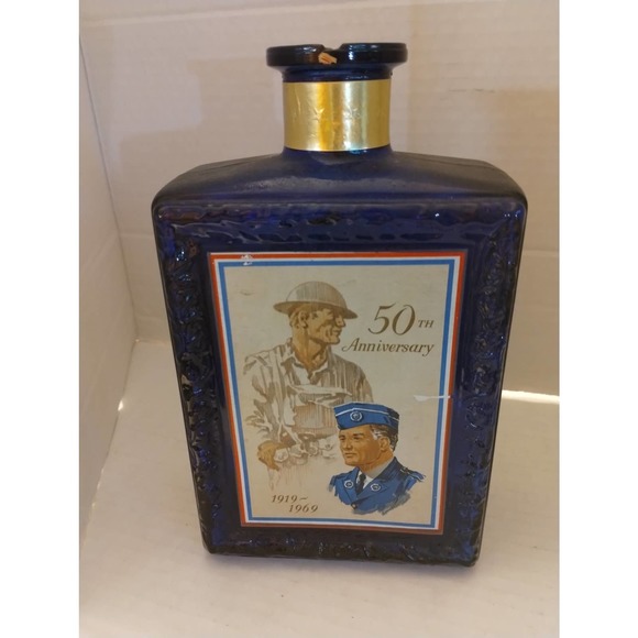 JW Dant American Legion 50th Anniversary 1969 Blue Decanter Empty Collectible - Picture 7 of 10